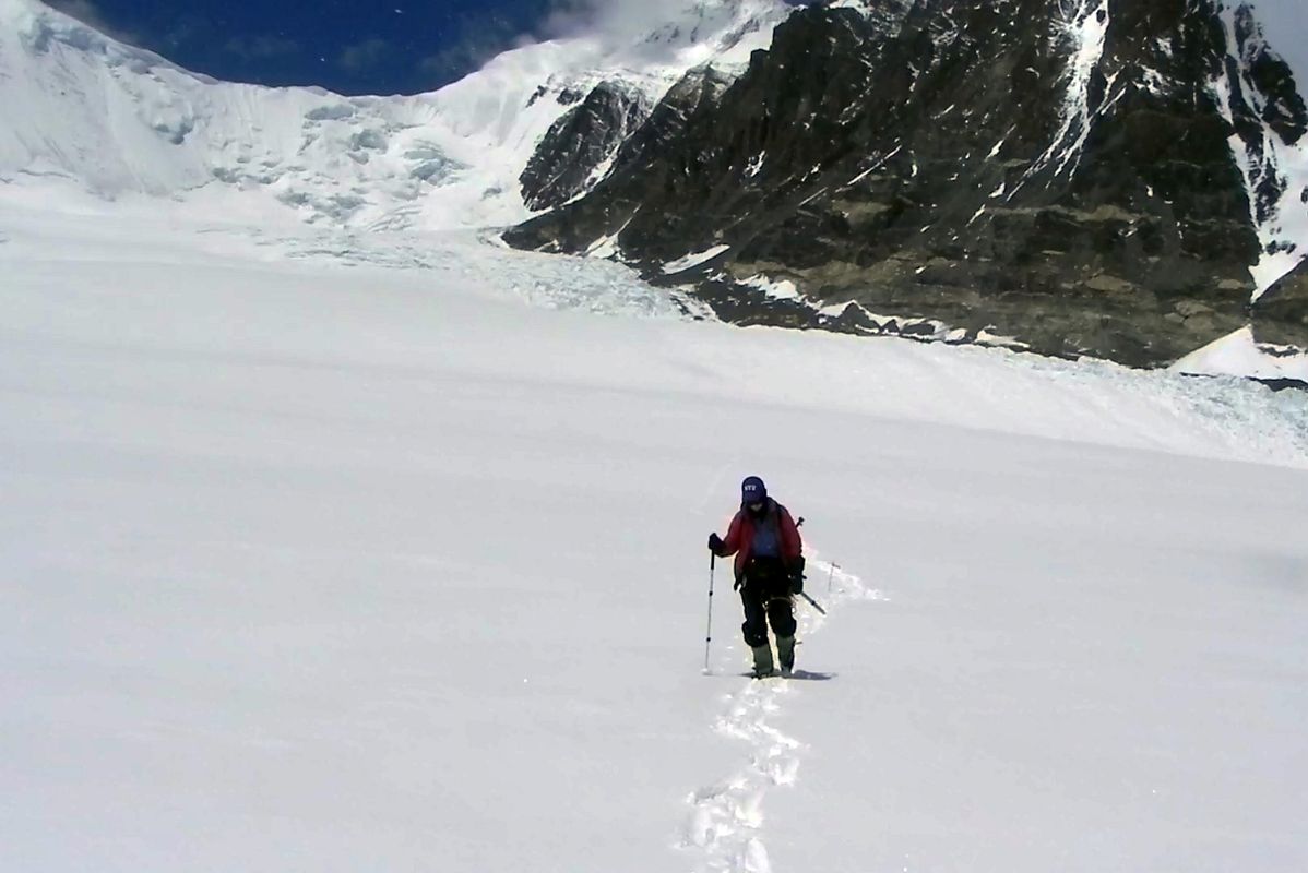 12 Jerome Ryan Crossing The East Rongbuk Glacier On The Way To Lhakpa Ri Camp I 